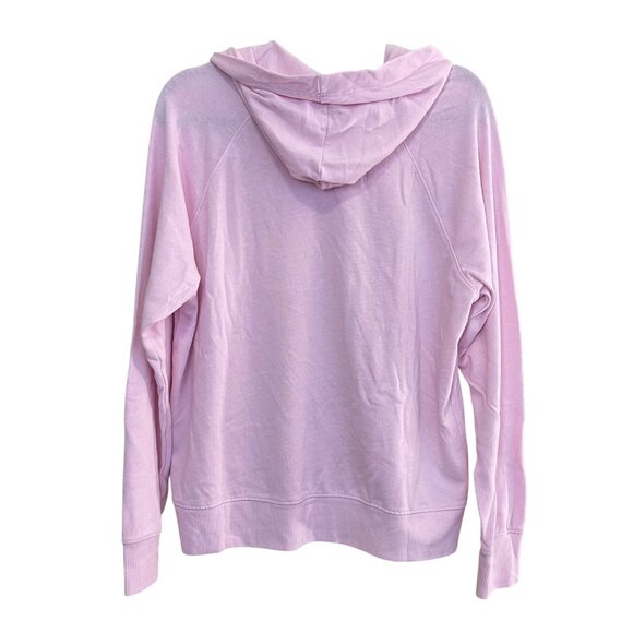Love Print Sundry Pink Hoodie Size 2 Cotton Blend Womens Casual Long Sleeve Top - Picture 2 of 4